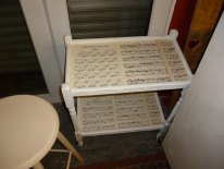 Vintage cake trolley in Old White with decoupage
