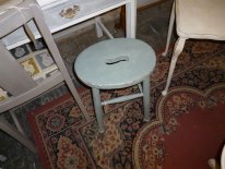 Small milking stool in duck egg blue
