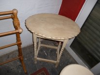 Oak side table with barley twist legs 
