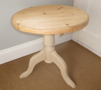 Solid Pine Round Side Table in Country Grey