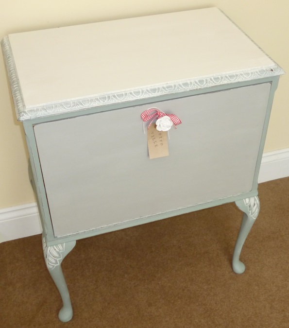 Side Cabinet in Annie Sloan Duck Egg Blue and Paris Grey