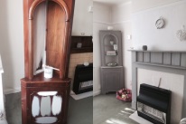 Brown corner unit and fire surround repainted for customer in Kingston-upon-Thames